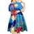 Personalised Haiti 220th Anniversary Independence Day Kid Short Sleeve Dress Ayiti Flower with Polynesian Pattern LT03 - Polynesian Pride