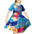 Personalised Haiti 220th Anniversary Independence Day Kid Short Sleeve Dress Ayiti Flower with Polynesian Pattern LT03 - Polynesian Pride