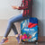 Personalised Haiti Coat Of Arms Luggage Cover Repiblik d Ayiti Tropical Flower Blue Polynesian Pattern LT03 - Polynesian Pride
