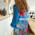 Personalised Haiti Coat Of Arms Women Casual Shirt Repiblik d Ayiti Tropical Flower Blue Polynesian Pattern LT03 - Polynesian Pride