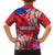 Personalised Haiti Coat Of Arms Family Matching Long Sleeve Bodycon Dress and Hawaiian Shirt Repiblik d Ayiti Tropical Flower Red Polynesian Pattern LT03 - Polynesian Pride