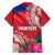 Personalised Haiti Coat Of Arms Family Matching Tank Maxi Dress and Hawaiian Shirt Repiblik d Ayiti Tropical Flower Red Polynesian Pattern LT03 - Polynesian Pride