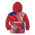 Personalised Haiti Coat Of Arms Kid Hoodie Repiblik d Ayiti Tropical Flower Red Polynesian Pattern LT03 - Polynesian Pride