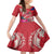Personalised Haiti Coat Of Arms Kid Short Sleeve Dress Repiblik d Ayiti Tropical Flower Red Polynesian Pattern LT03 KID Red - Polynesian Pride