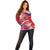 Personalised Haiti Coat Of Arms Off Shoulder Sweater Repiblik d Ayiti Tropical Flower Red Polynesian Pattern LT03 - Polynesian Pride