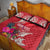 Personalised Haiti Coat Of Arms Quilt Bed Set Repiblik d Ayiti Tropical Flower Red Polynesian Pattern LT03 - Polynesian Pride