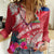 Personalised Haiti Coat Of Arms Women Casual Shirt Repiblik d Ayiti Tropical Flower Red Polynesian Pattern LT03 Female Red - Polynesian Pride