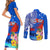 Personalised Samoa 62nd Anniversary Independence Day Couples Matching Short Sleeve Bodycon Dress and Long Sleeve Button Shirt Samoan Tribal Flag Style LT03 - Polynesian Pride