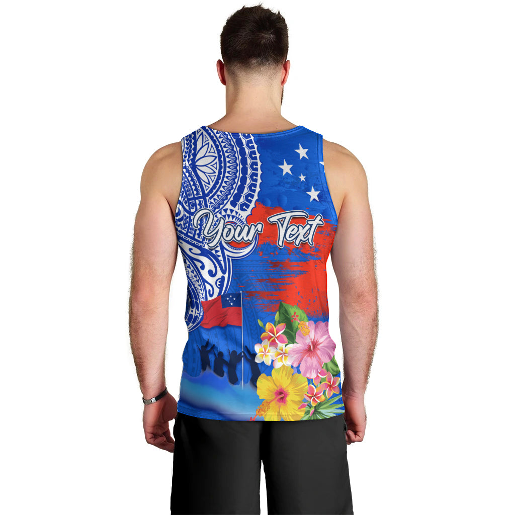 Personalised Samoa 62nd Anniversary Independence Day Men Tank Top Samoan Tribal Flag Style LT03 - Polynesian Pride