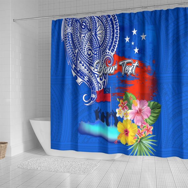 American Samoa Custom Personalised Shower Curtains - Tribal Tuna Fish main image 1