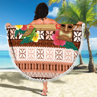 Pasifika Festival Auckland Beach Blanket Polynesian Tribal with Pacific Pattern Brown Color