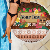 Pasifika Festival Auckland Beach Blanket Polynesian Tribal with Pacific Pattern Brown Color