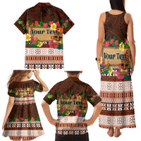 Pasifika Festival Auckland Family Matching Tank Maxi Dress and Hawaiian Shirt Polynesian Tribal with Pacific Pattern Brown Color LT03 - Polynesian Pride