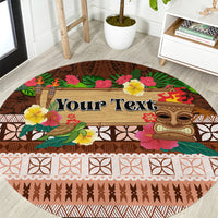 Pasifika Festival Auckland Round Carpet Polynesian Tribal with Pacific Pattern Brown Color LT03 Brown - Polynesian Pride