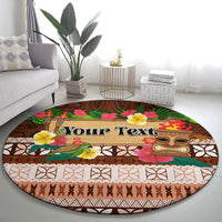 Pasifika Festival Auckland Round Carpet Polynesian Tribal with Pacific Pattern Brown Color LT03 - Polynesian Pride