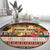 Pasifika Festival Auckland Round Carpet Polynesian Tribal with Pacific Pattern Brown Color