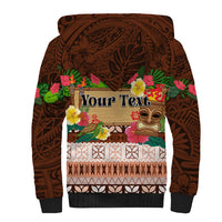 Pasifika Festival Auckland Sherpa Hoodie Polynesian Tribal with Pacific Pattern Brown Color LT03 - Polynesian Pride