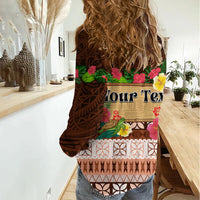 Pasifika Festival Auckland Women Casual Shirt Polynesian Tribal with Pacific Pattern Brown Color LT03 - Polynesian Pride