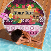 Pasifika Festival Auckland Beach Blanket Polynesian Tribal with Pacific Pattern Pink Color