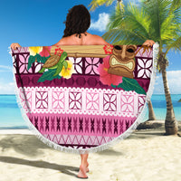 Pasifika Festival Auckland Beach Blanket Polynesian Tribal with Pacific Pattern Pink Color