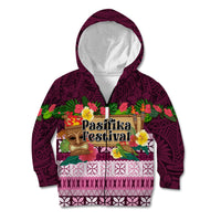 Pasifika Festival Auckland Kid Hoodie Polynesian Tribal with Pacific Pattern Pink Color LT03 Zip Hoodie Pink - Polynesian Pride