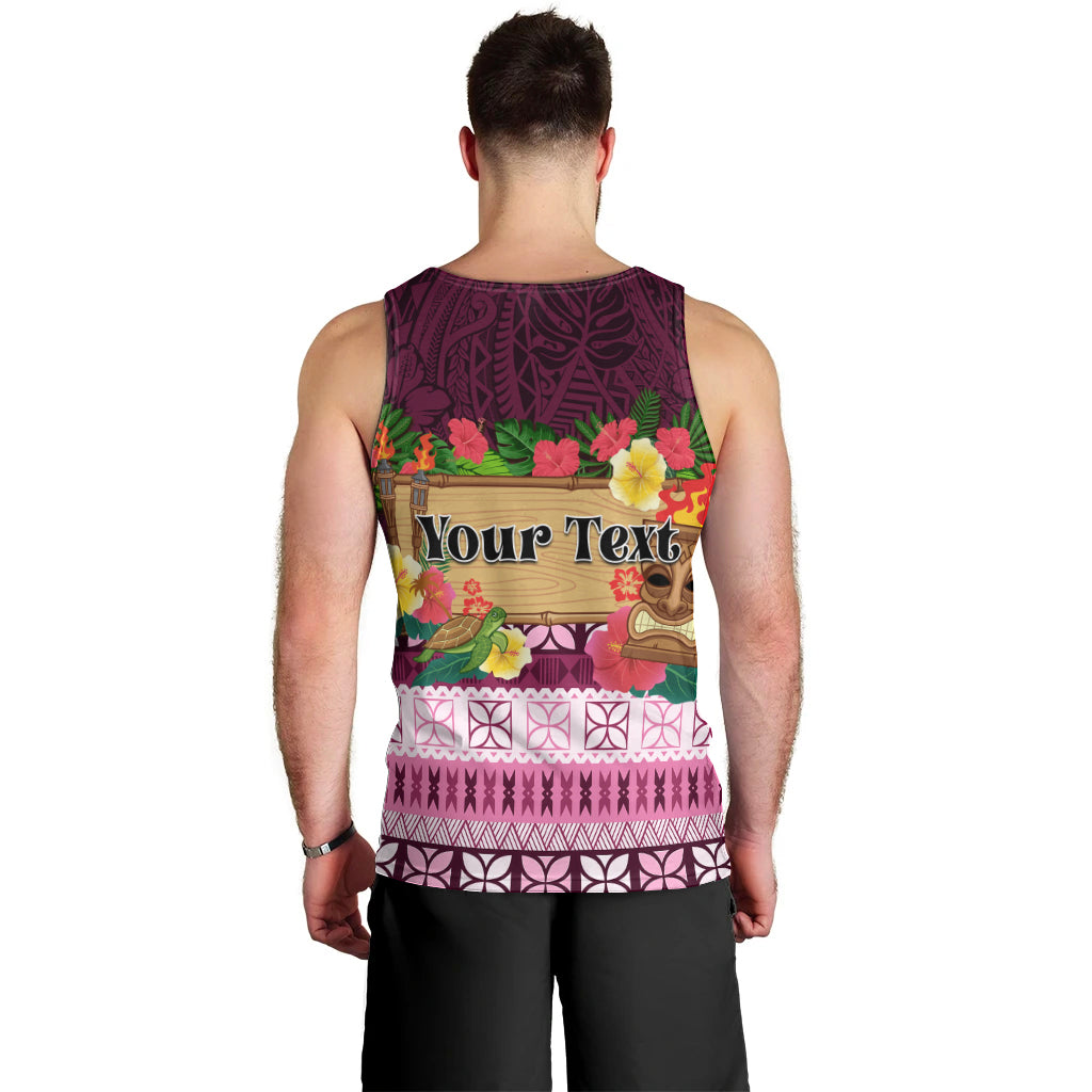 Pasifika Festival Auckland Men Tank Top Polynesian Tribal with Pacific Pattern Pink Color LT03 - Polynesian Pride
