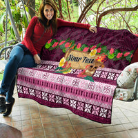 Pasifika Festival Auckland Quilt Polynesian Tribal with Pacific Pattern Pink Color