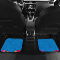 Yap Day Car Mats Tapa Pattern with Hisbiscus