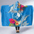 Yap Day Hooded Blanket Tapa Pattern with Hisbiscus