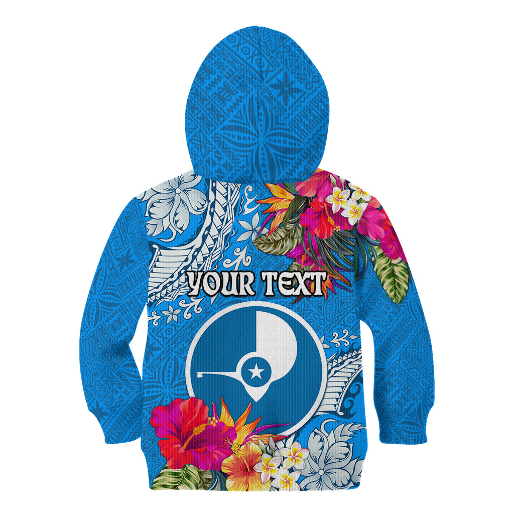 Yap Day Kid Hoodie Tapa Pattern with Hisbiscus LT03 - Polynesian Pride