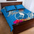 Yap Day Quilt Bed Set Tapa Pattern with Hisbiscus