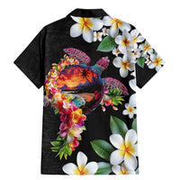 Hawaiian Lei Day Family Matching Mermaid Dress and Hawaiian Shirt Plumeria and Turtle with Polynesian Tribal Pattern