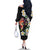 Hawaiian Lei Day Family Matching Off The Shoulder Long Sleeve Dress and Hawaiian Shirt Plumeria and Turtle with Polynesian Tribal Pattern