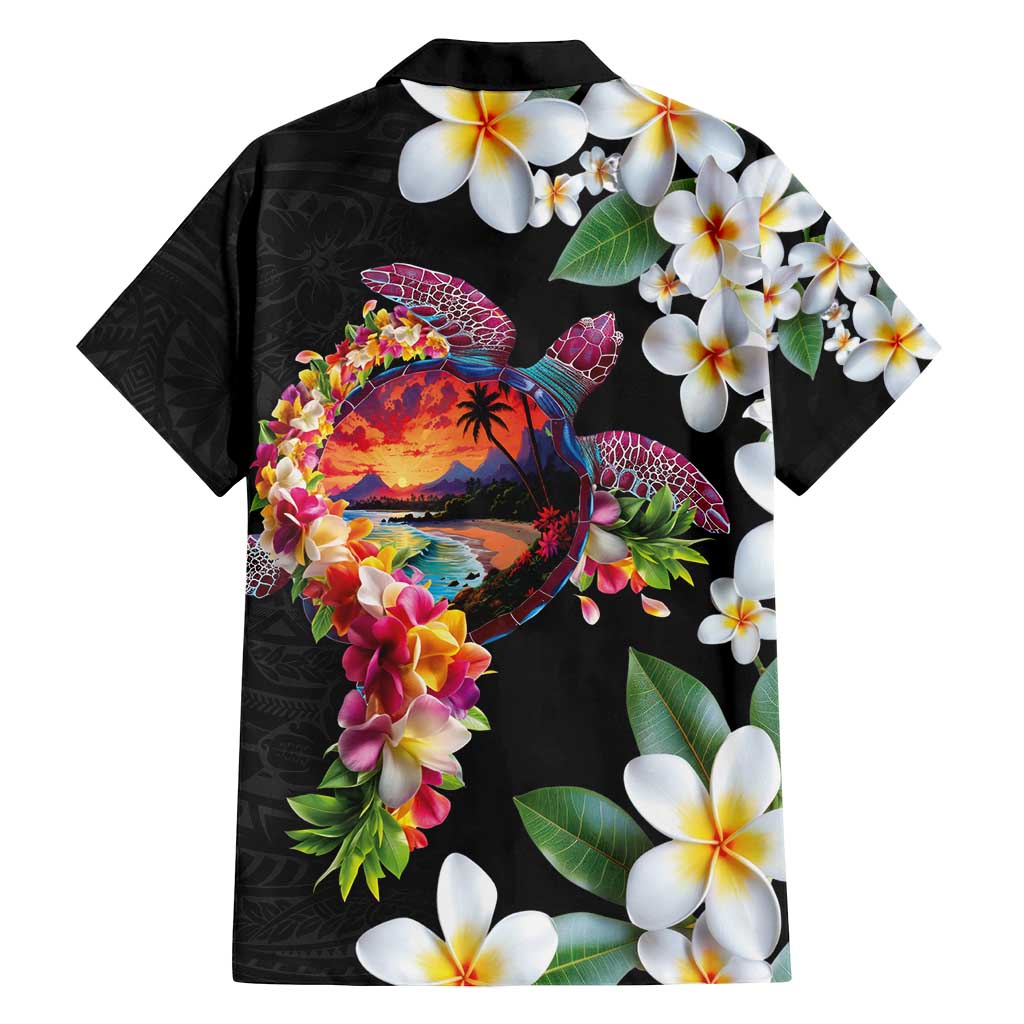 Hawaiian Lei Day Family Matching Tank Maxi Dress and Hawaiian Shirt Plumeria and Turtle with Polynesian Tribal Pattern LT03 - Polynesian Pride