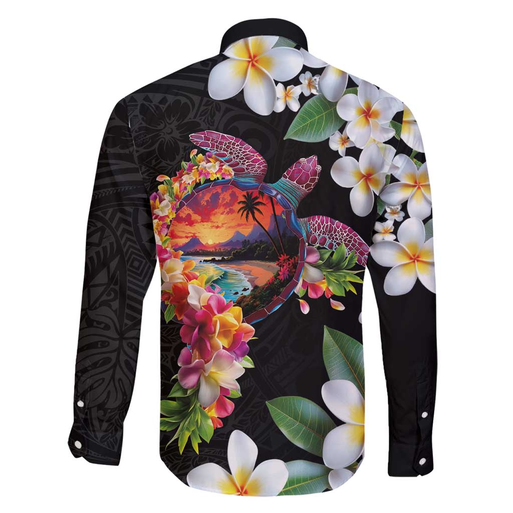 Hawaiian Lei Day Family Matching Tank Maxi Dress and Hawaiian Shirt Plumeria and Turtle with Polynesian Tribal Pattern LT03 - Polynesian Pride