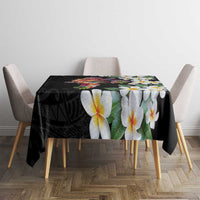 Hawaiian Lei Day Tablecloth Plumeria and Turtle with Polynesian Tribal Pattern