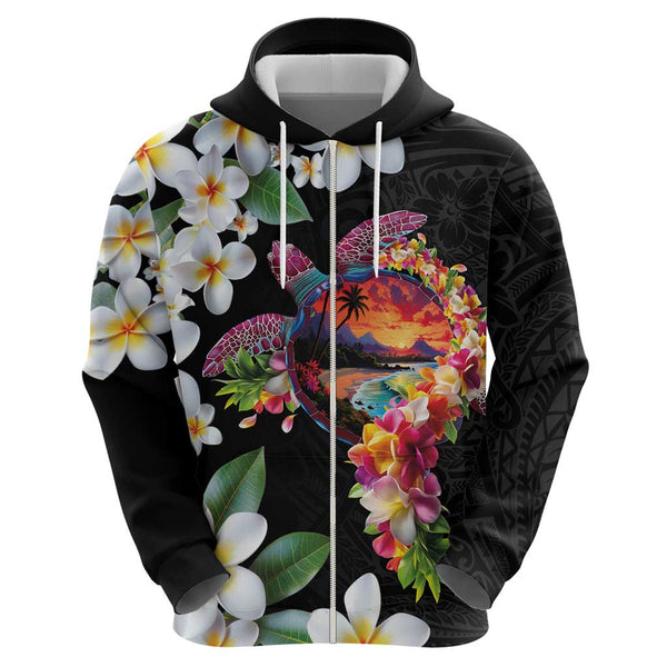 Hawaiian Tribal Hoodie Polynesian Kakau Turtle Purple LT9