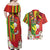 Personalised Hawaii and Philippines Together Couples Matching Off Shoulder Maxi Dress and Hawaiian Shirt The Emblems with Cultural Symbols Green-Yellow-Red Tricolor