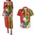 Personalised Hawaii and Philippines Together Couples Matching Puletasi and Hawaiian Shirt The Emblems with Cultural Symbols Green-Yellow-Red Tricolor