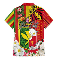 Personalised Hawaii and Philippines Together Family Matching Mermaid Dress and Hawaiian Shirt The Emblems with Cultural Symbols Green-Yellow-Red Tricolor