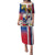 Personalised Hawaii and Philippines Together Family Matching Puletasi and Hawaiian Shirt The Emblems with Cultural Symbols Blue-White-Red Tricolor