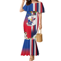 Personalised Hawaii and Philippines Together Mermaid Dress The Emblems with Cultural Symbols Blue-White-Red Tricolor