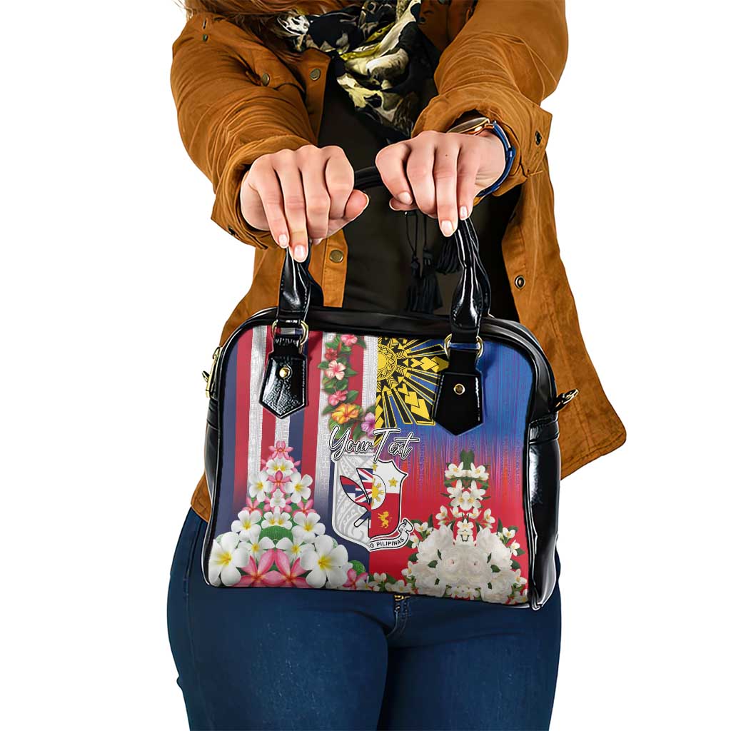 Personalised Hawaii and Philippines Together Shoulder Handbag The Emblems with Cultural Symbols Blue-White-Red Tricolor LT03 One Size Art - Polynesian Pride