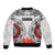 Samoa Siapo Ula Fala Bomber Jacket With Ginger Plant White Color LT03 - Polynesian Pride