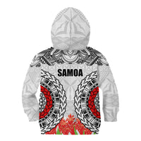 Samoa Siapo Ula Fala Kid Hoodie With Ginger Plant White Color LT03 - Polynesian Pride