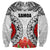 Samoa Siapo Ula Fala Sweatshirt With Ginger Plant White Color LT03 - Polynesian Pride