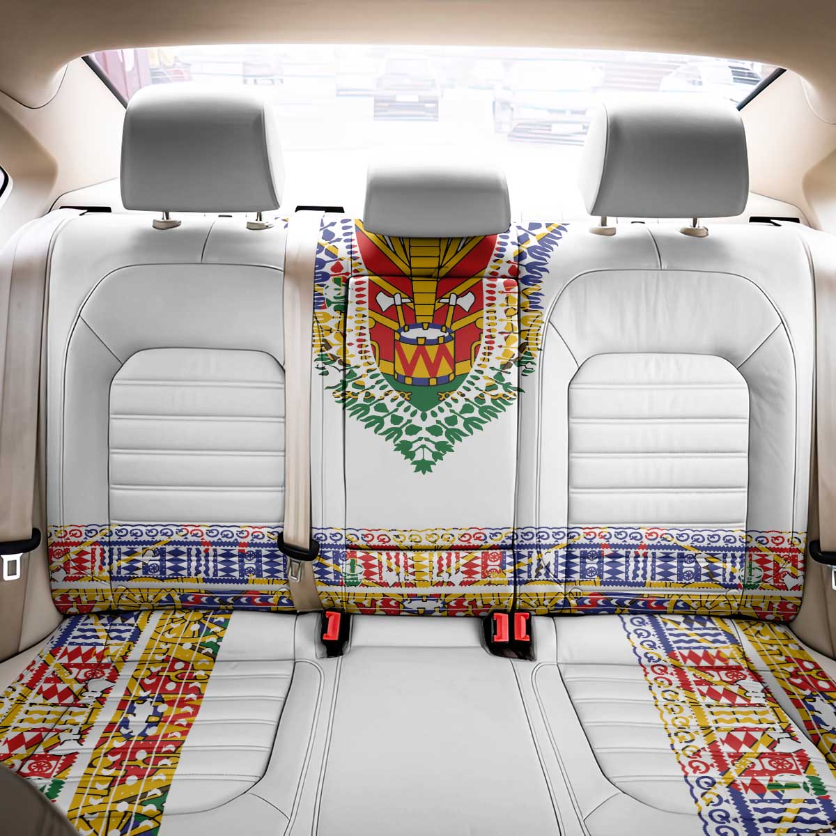 Haiti Flag Traditional Dashiki Back Car Seat Cover White Color - Polynesian Pride
