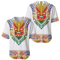Haiti Flag Traditional Dashiki Baseball Jersey White Color - Polynesian Pride