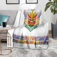Haiti Flag Traditional Dashiki Blanket White Color - Polynesian Pride