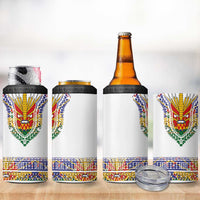 Haiti Flag Traditional Dashiki 4 in 1 Can Cooler Tumbler White Color - Polynesian Pride